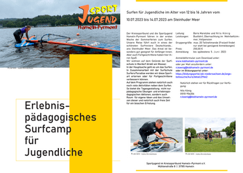 Bild der Ausschreibung zur Surffreizeit 2023